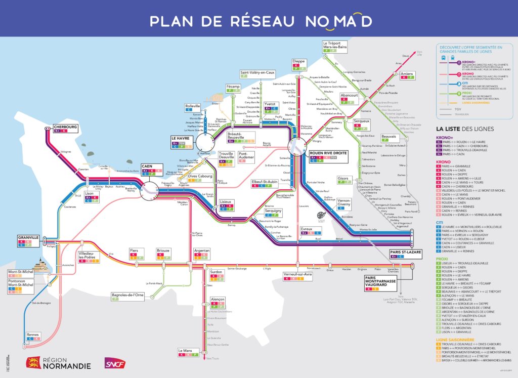 Plan du réseau Nomad Train